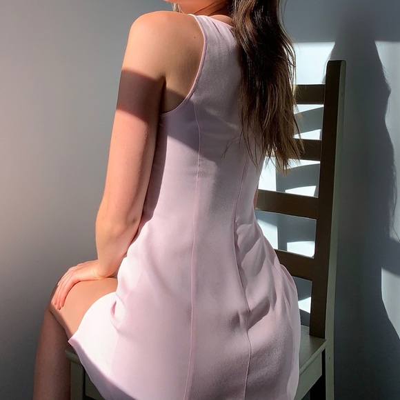 Aritzia Sunday Best powder pink Honey Ryder sleeveless mini shift dress - XS NWT - Picture 5 of 6